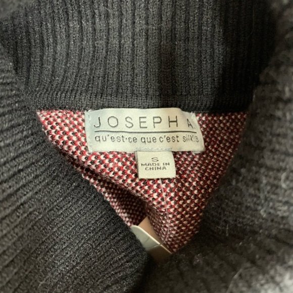 JOSEPH A Patterned Turtleneck Poncho Sweater - Picture 5 of 6